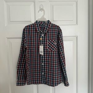 Original Marines Boys Multicolor Plaid Button Front Shirt Size 10 NWT
